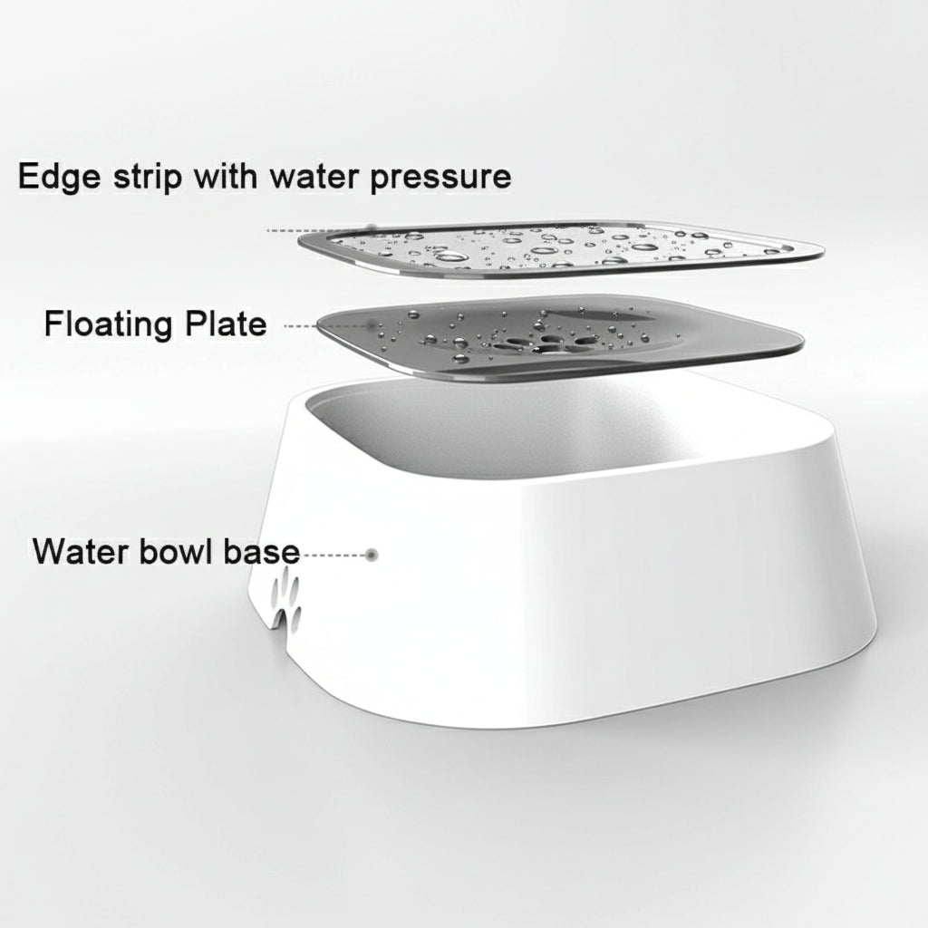 Dog Drinking Water Bowl with Floating Design - Non-Wetting, Non-Skid, Large Capacity
